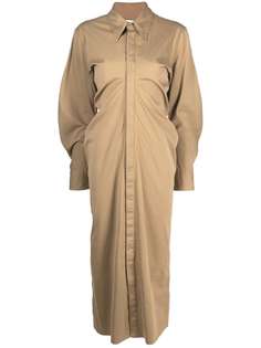 Bottega Veneta платье-рубашка с рукавами кимоно