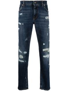 Dolce & Gabbana джинсы кроя слим с логотипом и прорезями