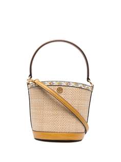 Tory Burch соломенная сумка-ведро с логотипом