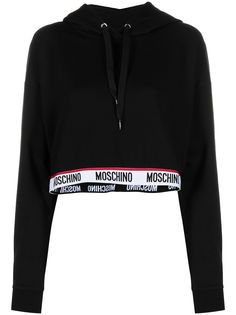 Moschino укороченное худи с логотипом