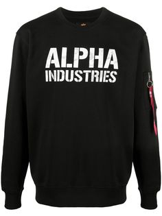 Alpha Industries толстовка с круглым вырезом и логотипом