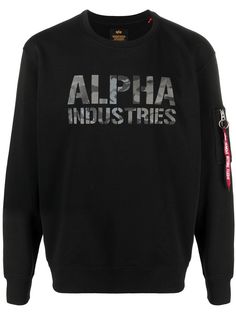 Alpha Industries толстовка с круглым вырезом и логотипом