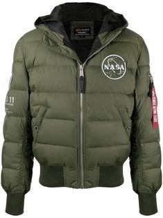 Alpha Industries пуховик с нашивкой-логотипом