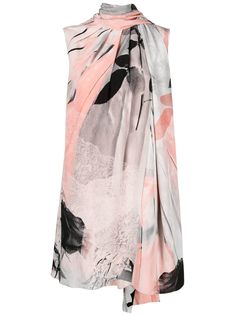 Alexander McQueen платье с эффектом тромплей и принтом