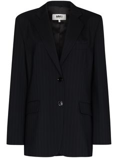 MM6 Maison Margiela однобортный блейзер в тонкую полоску