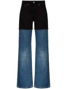 MM6 Maison Margiela двухцветные джинсы прямого кроя
