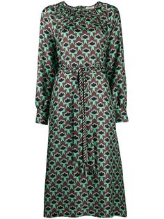 Odeeh атласное платье с абстрактным принтом