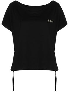 Marni футболка с кулиской и вышитым логотипом