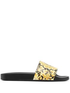 Versace шлепанцы с принтом Barocco