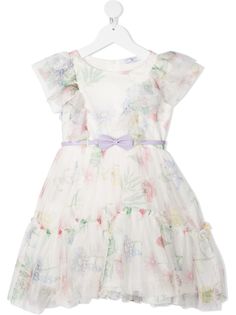 Monnalisa платье с оборками и цветочным принтом