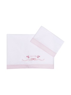 Monnalisa комплект из двух простыней с вышивкой