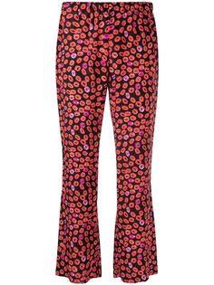 Marni укороченные расклешенные брюки Small Kisses