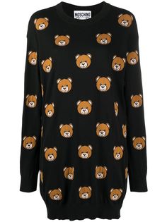 Moschino платье-свитер с принтом