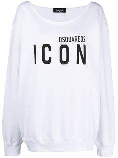 Dsquared2 толстовка с широким вырезом и логотипом