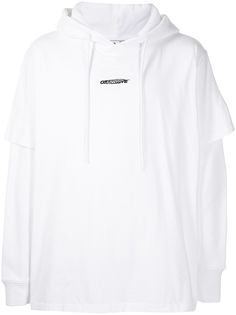 Off-White многослойное худи с логотипом Workers