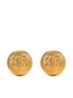Chanel Pre-Owned серьги-клипсы Sunshine Arcs с логотипом CC