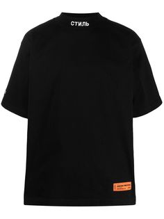 Heron Preston футболка с высоким воротником и вышивкой