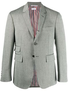 Thom Browne herringbone pattern single-breasted jacket