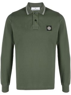 Stone Island рубашка поло с отделкой в полоску