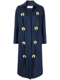 LANVIN пальто миди с декоративными пуговицами