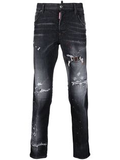 Dsquared2 прямые джинсы с прорезями