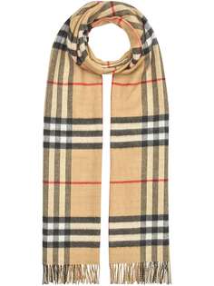 Burberry объемный кашемировый шарф в клетку