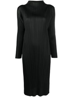Pleats Please Issey Miyake платье миди с длинными рукавами