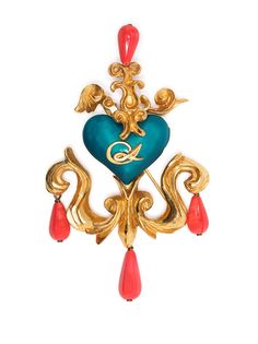 Christian Lacroix Pre-Owned брошь с бусинами