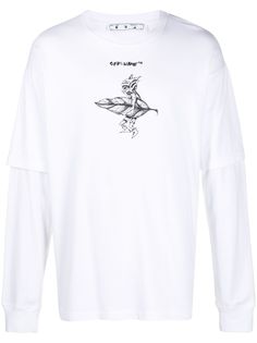 Off-White футболка с длинными рукавами и графичным принтом