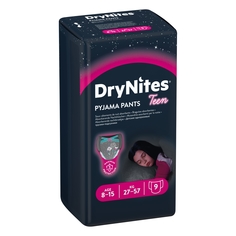 Подгузники-трусики Huggies DryNites Large 8-15 лет для девочек, 27-57 кг, 9 шт