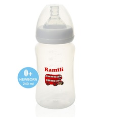 Бутылочка Ramili Baby 240ML, пластик, с рождения, 240 мл