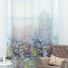 Тюль Акварели 200х270 см, 1 шт., розовый Amore Mio