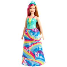 Кукла Barbie Принцесса Русые волосы с розовой прядью, пышные формы
