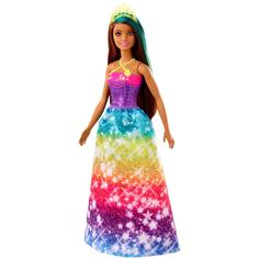 Кукла Barbie Принцесса Брюнетка с зеленой прядью