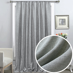 Портьера Лен 200х270 см, 1 шт., серый Amore Mio