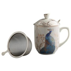 Beatrix Кружка Павлин 340 мл белый/синий