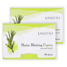 Limoni Матирующие салфетки для лица Matte Blotting Papers, 2 упаковки 80 шт. зеленый