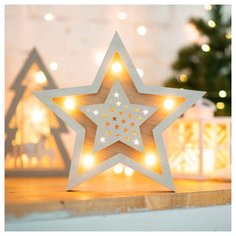 Фигурка NEON-NIGHT Звезда двойная 30 см белый/бежевый