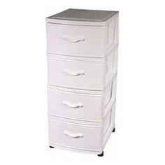 Комод elfplast Плетенка 4 секции , размер: 40х50 см , цвет: белый