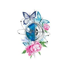 Polysfera Tattoo Авторская татуировка Tattoo PS&KG 0026 голубой/розовый