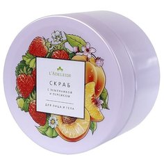 LAdeleide Скраб для лица и тела с земляникой и персиком, 250 мл