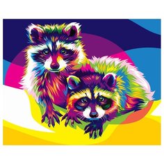 Paintboy Картина по номерам "Радужные еноты" 30х40 см (EX5387)