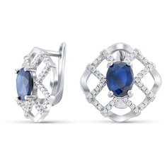Silver WINGS Серьги из серебра сапфир, куб.цирконий 22knys1384-155