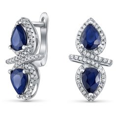 Silver WINGS Серьги из серебра сапфир, куб.цирконий 22knys1485-155