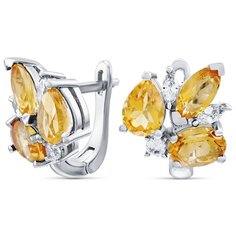 Silver WINGS Серьги из серебра цитрин, куб.цирконий 22knys1520-155