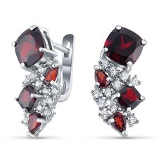 Silver WINGS Серьги из серебра гранат, куб.цирконий 22knys1504-155