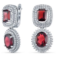 Silver WINGS Серьги из серебра гранат, куб.цирконий 22knys1437-155