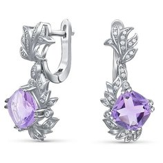 Silver WINGS Серьги из серебра аметист, куб.цирконий 22knys1477-155