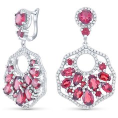 Silver WINGS Серьги из серебра гранат, куб.цирконий 22knys1736-155