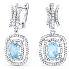 Silver WINGS Серьги из серебра топаз, куб.цирконий 22knys1908-155